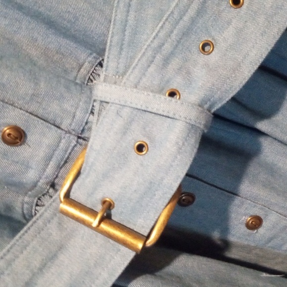 Gorgeous!!! Denim Dress Western Vibe Eyelet Yoke Together Brand M - Picture 6 of 15